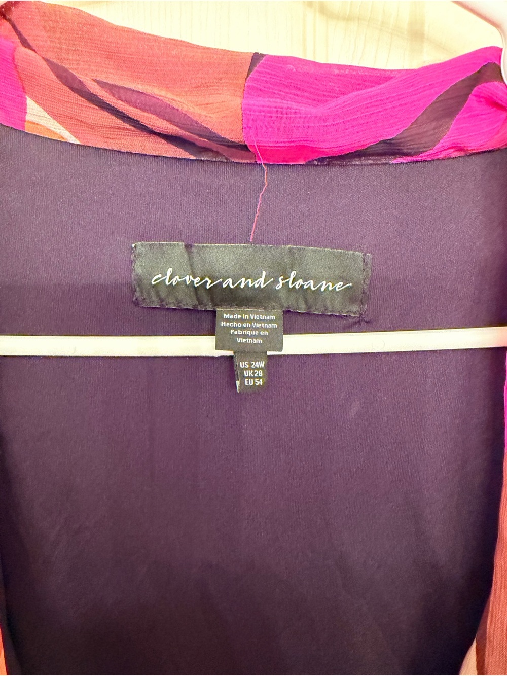 Abstract Wrap Midi Dress in Pink & Orange - Picture 2 of 6